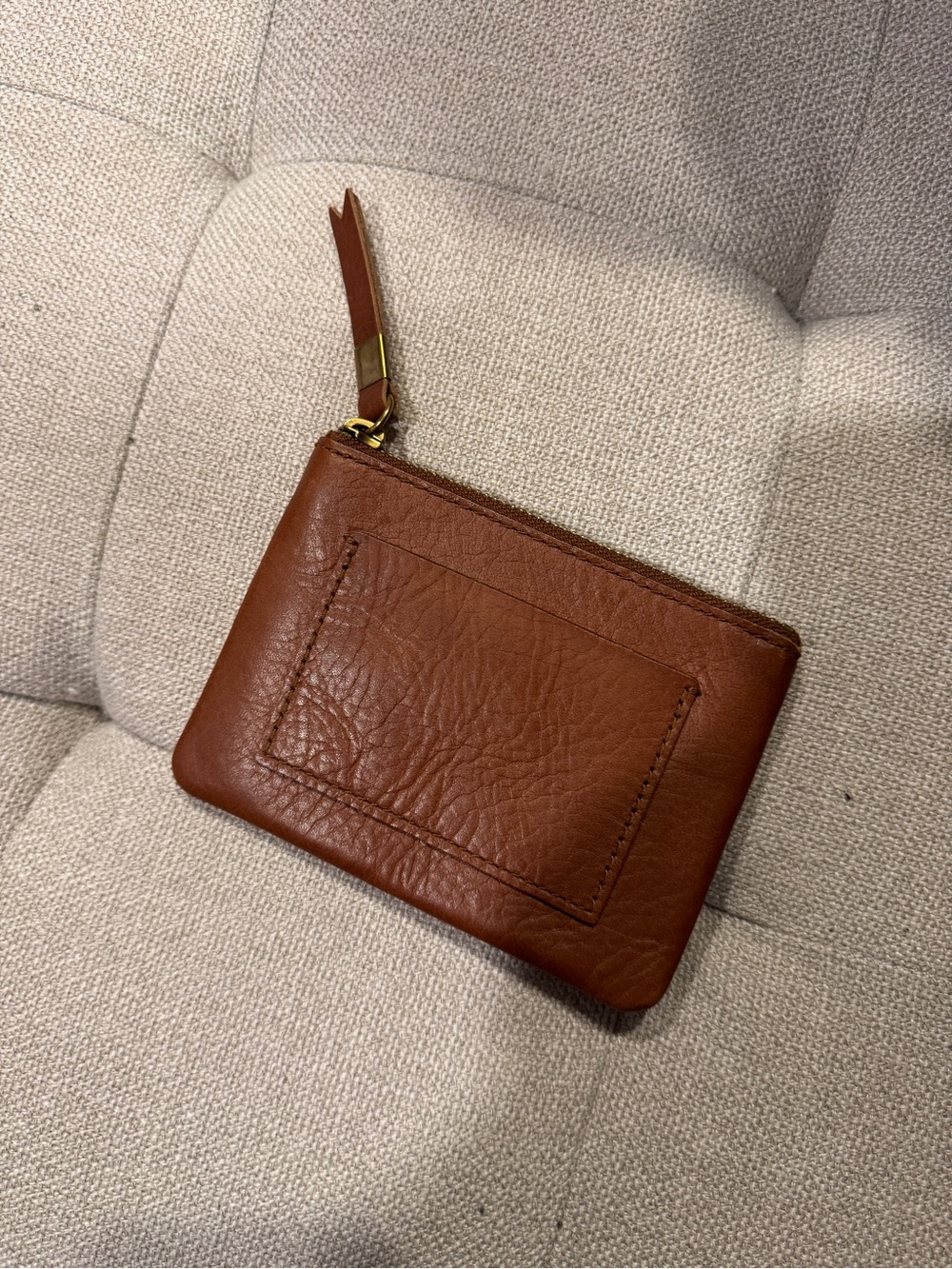 Madewell Brown Leather Zip Cardholder Pouch